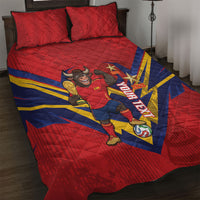 Custom Spain World Football 2026 Quilt Bed Set La Roja 2nd Champion Proud