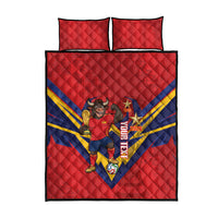 Custom Spain World Football 2026 Quilt Bed Set La Roja 2nd Champion Proud