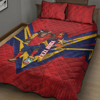 Custom Spain World Football 2026 Quilt Bed Set La Roja 2nd Champion Proud