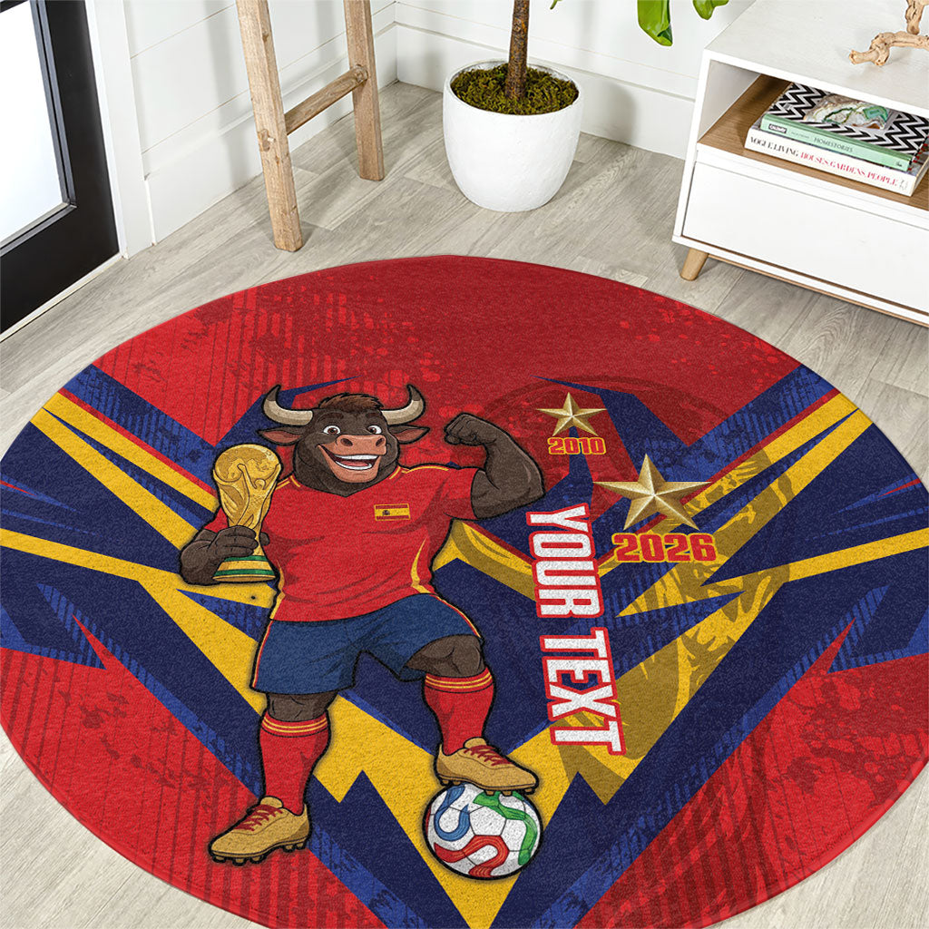 Custom Spain World Football 2026 Round Carpet La Roja 2nd Champion Proud