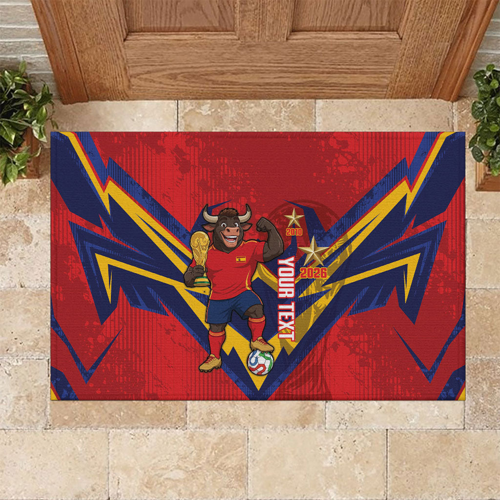 Custom Spain World Football 2026 Rubber Doormat La Roja 2nd Champion Proud