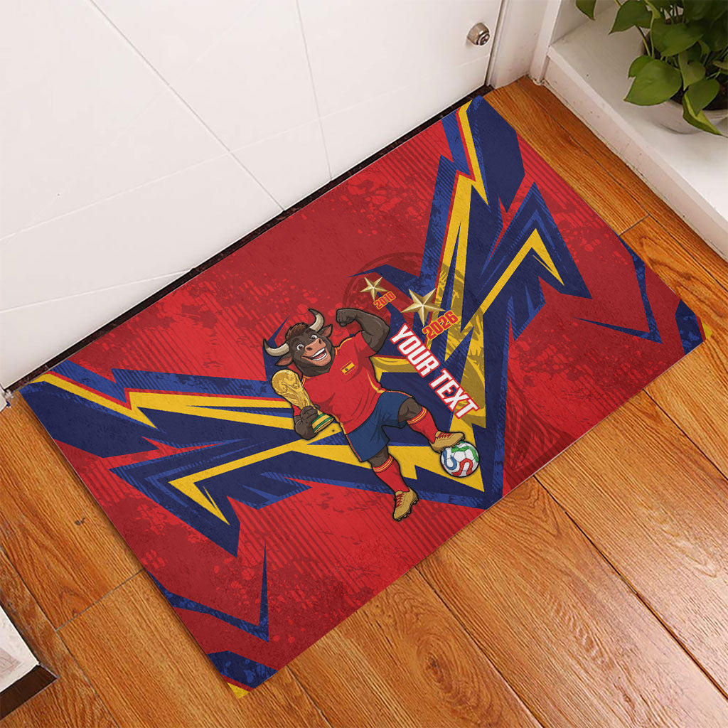 Custom Spain World Football 2026 Rubber Doormat La Roja 2nd Champion Proud