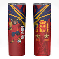 Spain World Football 2026 Skinny Tumbler La Roja 2nd Champion Proud