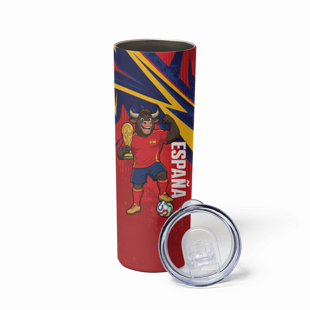 Spain World Football 2026 Skinny Tumbler La Roja 2nd Champion Proud