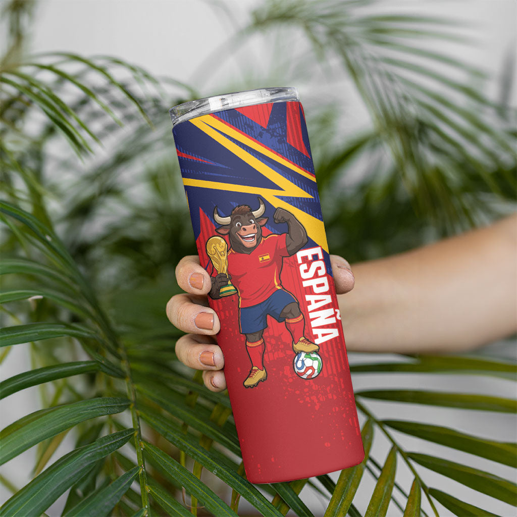 Spain World Football 2026 Skinny Tumbler La Roja 2nd Champion Proud