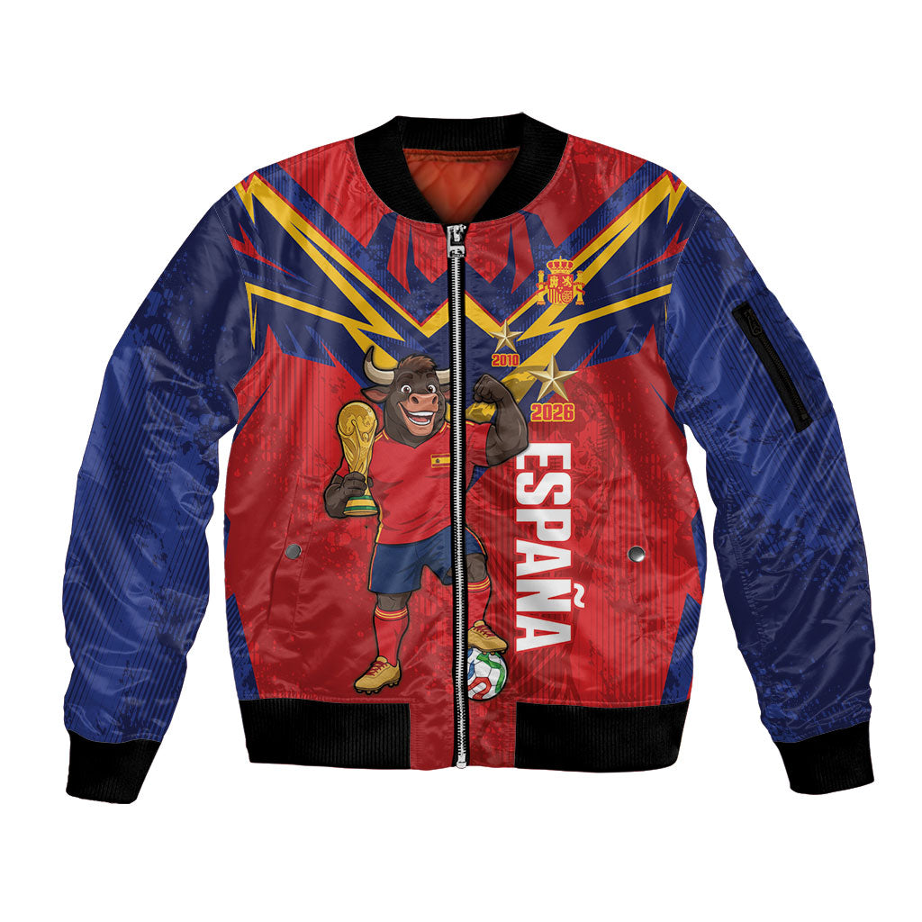 Custom Spain World Football 2026 Sleeve Zip Bomber Jacket La Roja 2nd Champion Proud