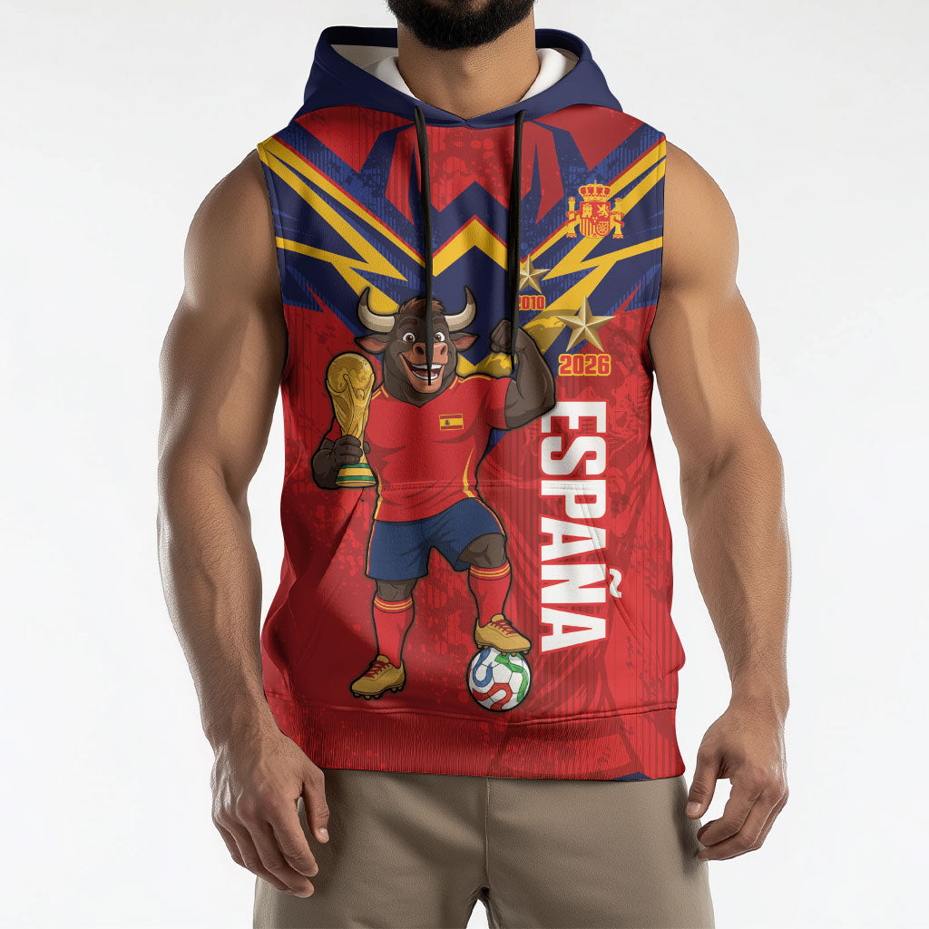Custom Spain World Football 2026 Sleeveless Hoodie La Roja 2nd Champion Proud