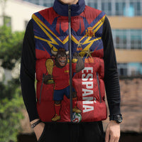 Custom Spain World Football 2026 Sleeveless Puffer Jacket La Roja 2nd Champion Proud