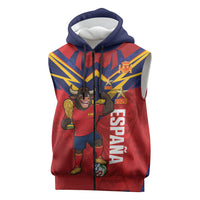 Custom Spain World Football 2026 Sleeveless Zip Hoodie La Roja 2nd Champion Proud