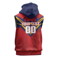Custom Spain World Football 2026 Sleeveless Zip Hoodie La Roja 2nd Champion Proud