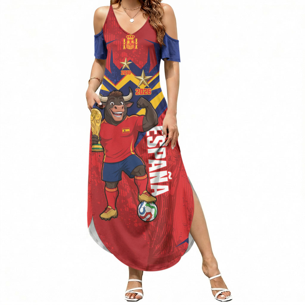 Custom Spain World Football 2026 Summer Maxi Dress La Roja 2nd Champion Proud