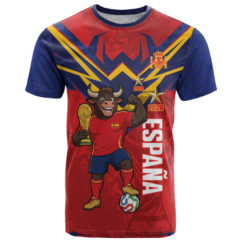 Custom Spain World Football 2026 T Shirt La Roja 2nd Champion Proud