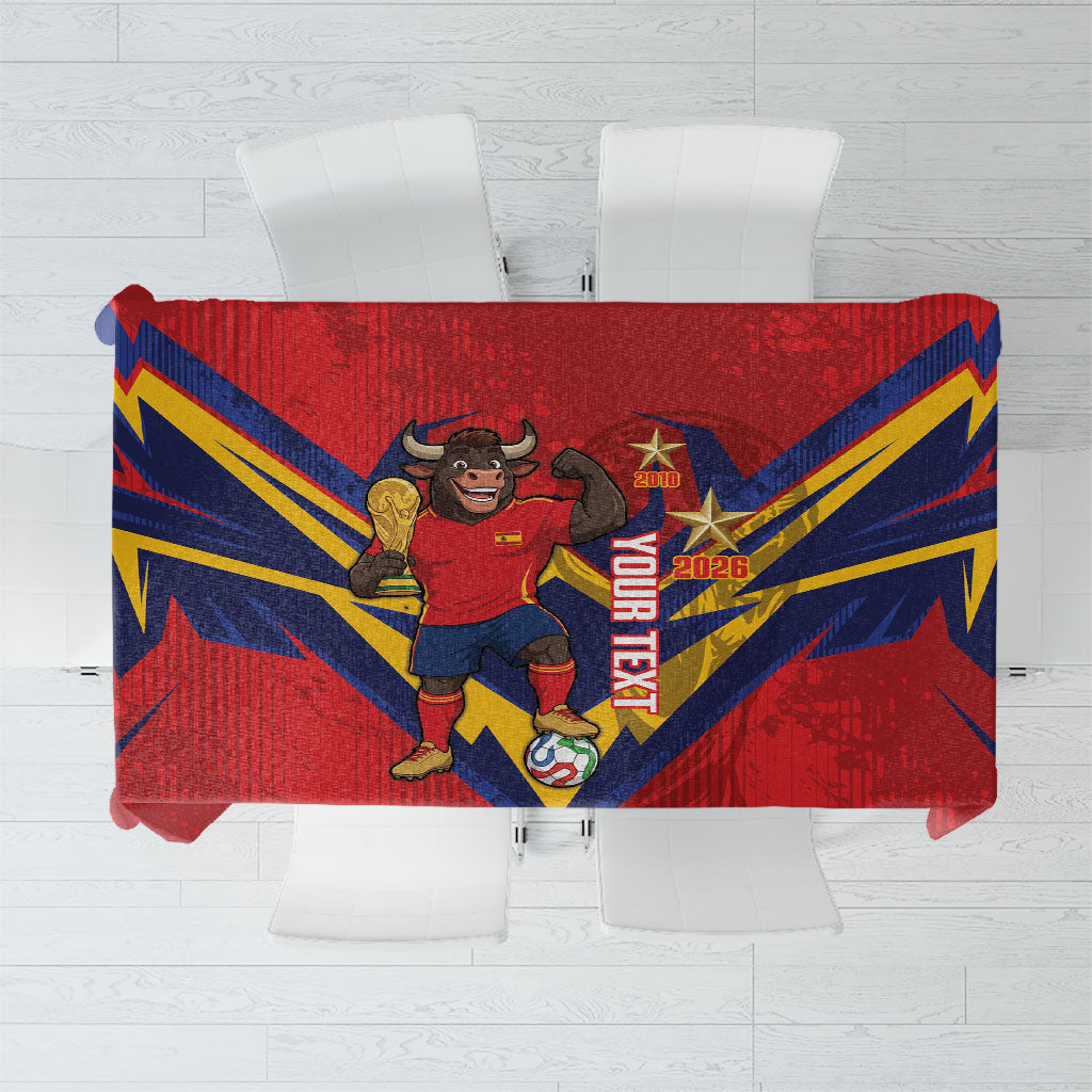 Custom Spain World Football 2026 Tablecloth La Roja 2nd Champion Proud