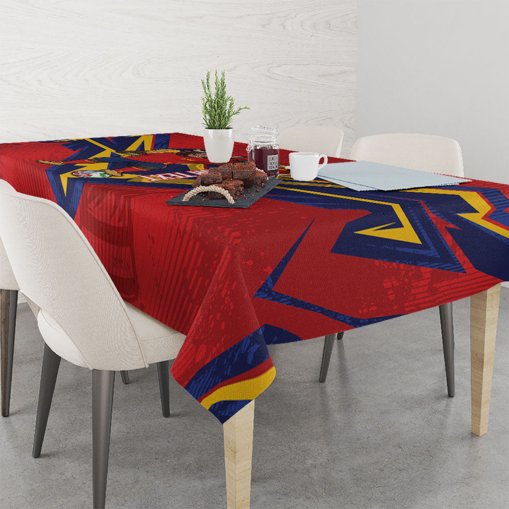 Custom Spain World Football 2026 Tablecloth La Roja 2nd Champion Proud