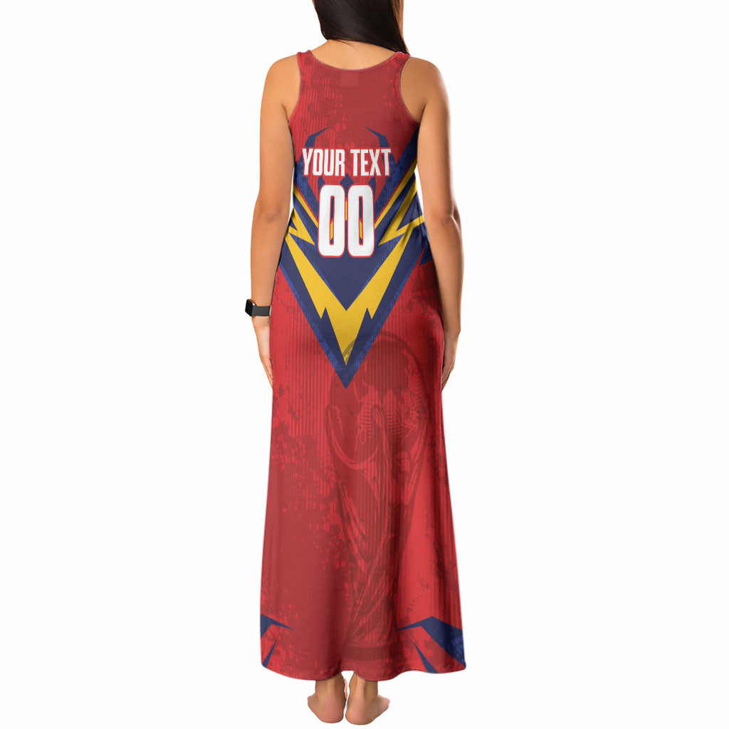 Custom Spain World Football 2026 Tank Maxi Dress La Roja 2nd Champion Proud