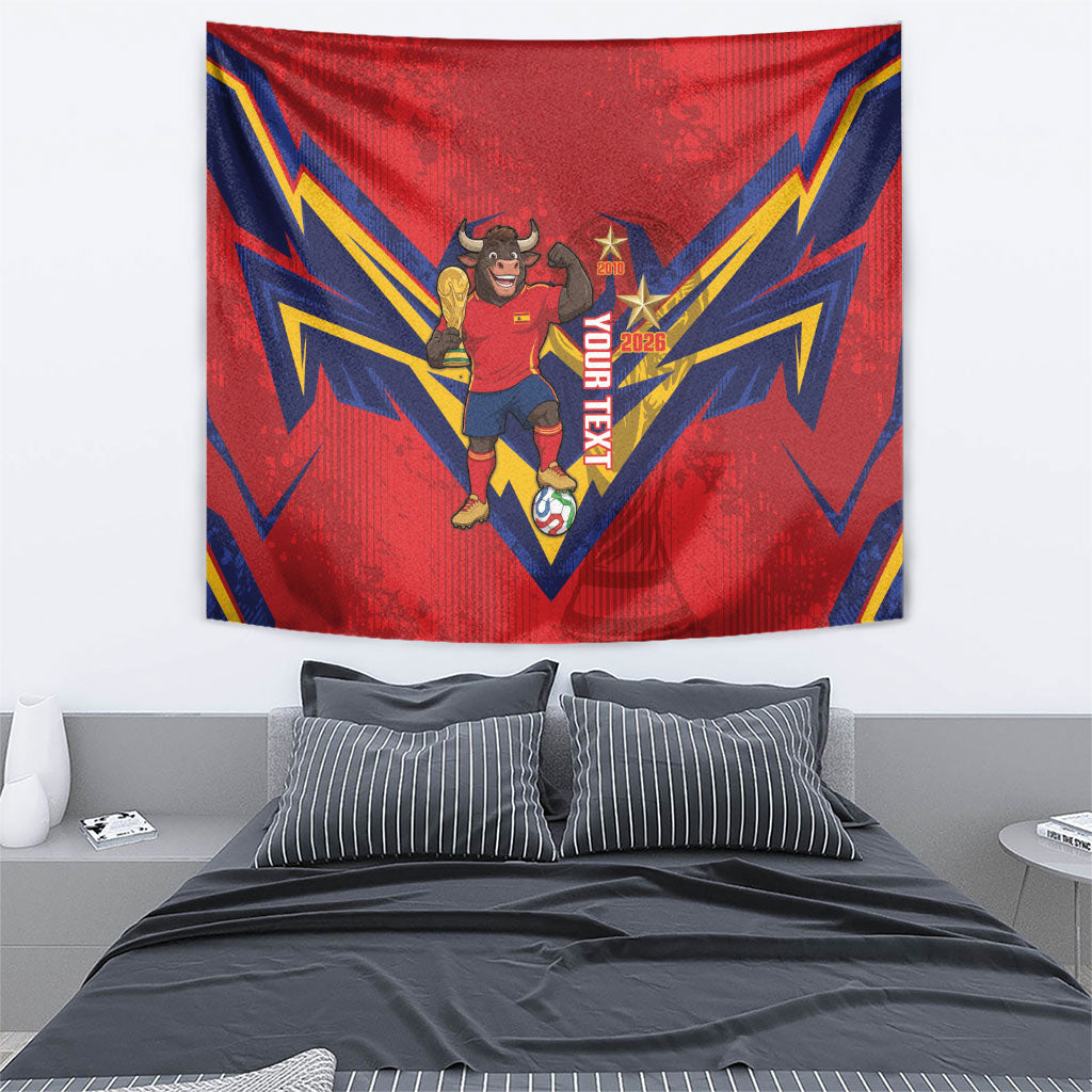 Custom Spain World Football 2026 Tapestry La Roja 2nd Champion Proud