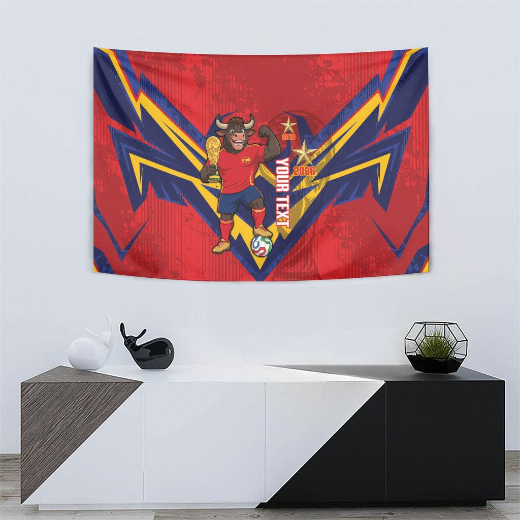 Custom Spain World Football 2026 Tapestry La Roja 2nd Champion Proud