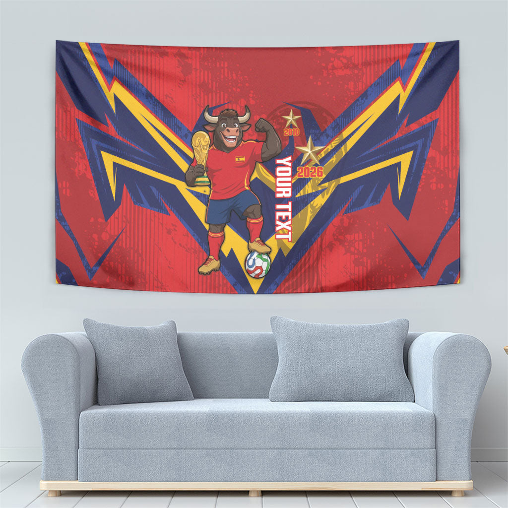 Custom Spain World Football 2026 Tapestry La Roja 2nd Champion Proud