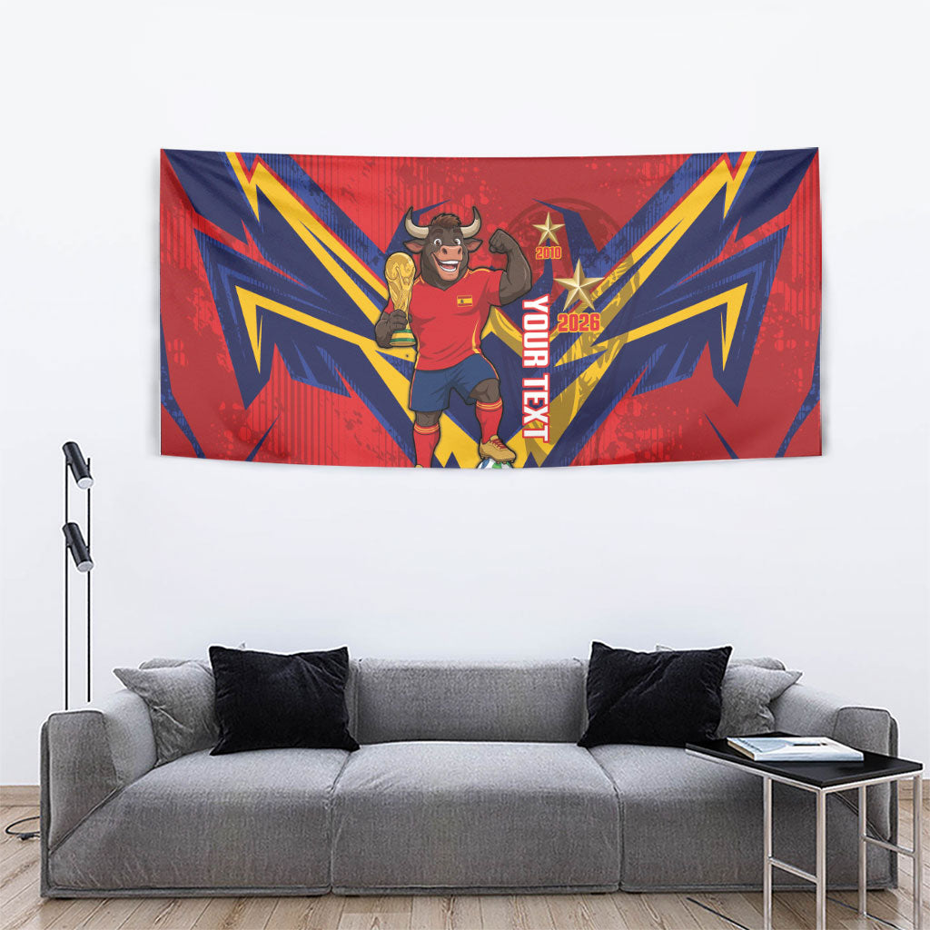 Custom Spain World Football 2026 Tapestry La Roja 2nd Champion Proud
