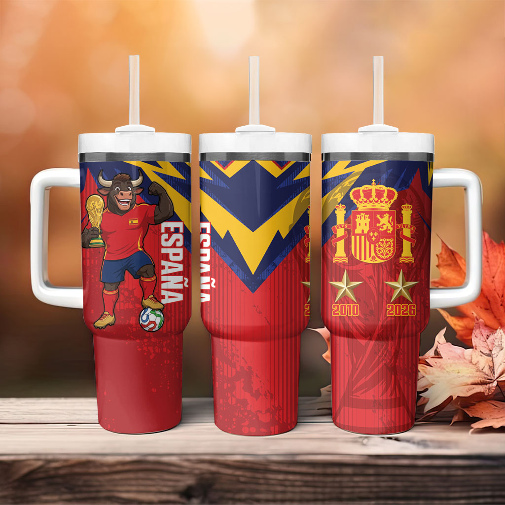 Spain World Football 2026 Tumbler With Handle La Roja 2nd Champion Proud