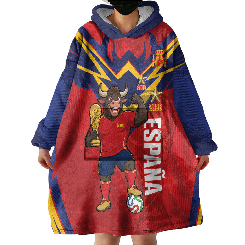 Custom Spain World Football 2026 Wearable Blanket Hoodie La Roja 2nd Champion Proud