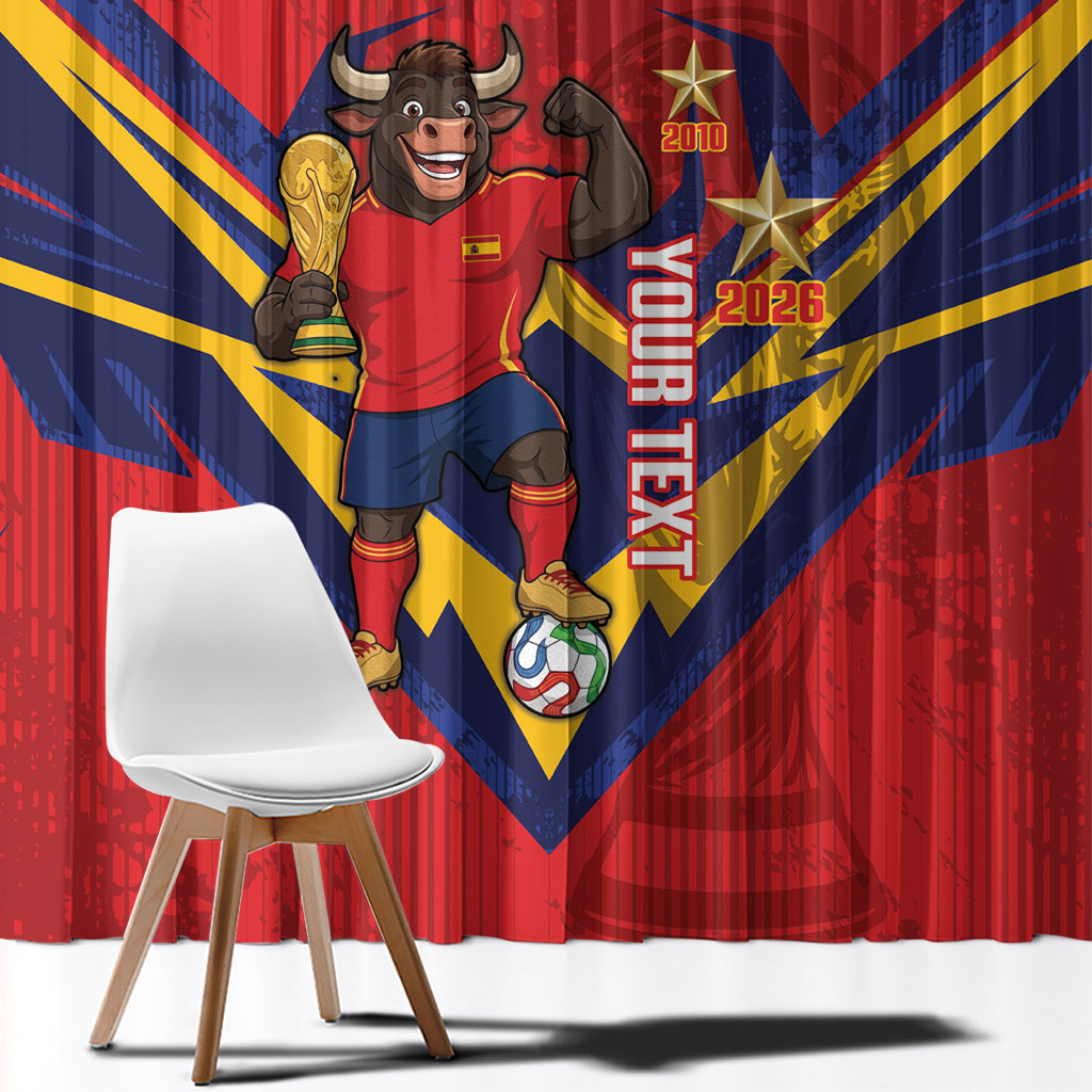 Custom Spain World Football 2026 Window Curtain La Roja 2nd Champion Proud