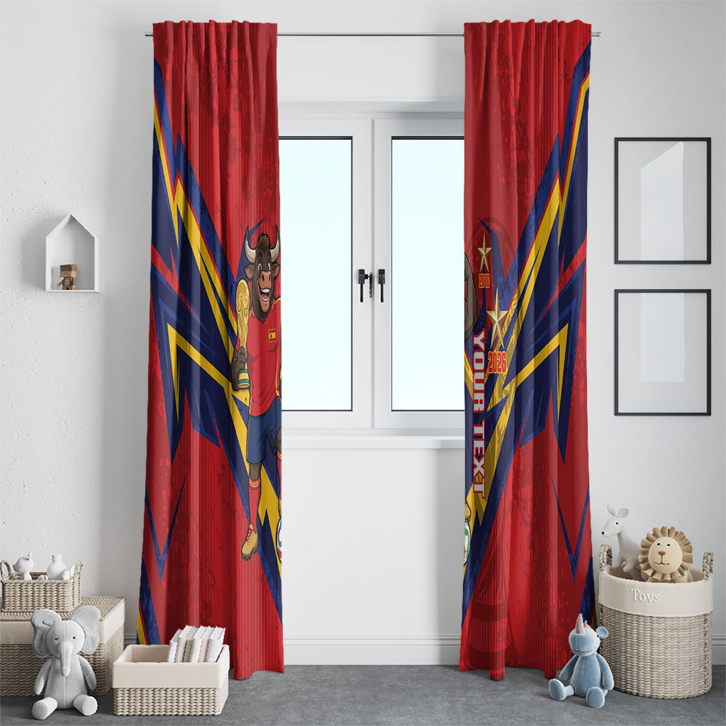 Custom Spain World Football 2026 Window Curtain La Roja 2nd Champion Proud