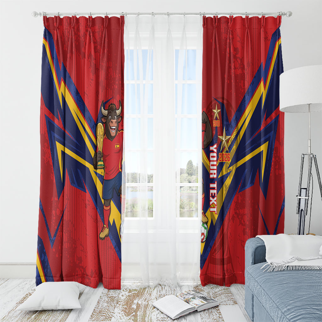 Custom Spain World Football 2026 Window Curtain La Roja 2nd Champion Proud