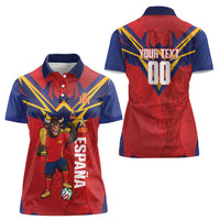 Custom Spain World Football 2026 Women Polo Shirt La Roja 2nd Champion Proud