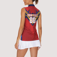 Custom Spain World Football 2026 Women Sleeveless Polo Shirt La Roja 2nd Champion Proud