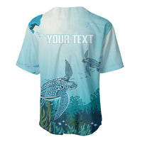 Personalized Dominica Freediving Baseball Jersey Leatherback Sea Turtle Ocean Style