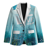 Personalized Dominica Freediving Blazer Leatherback Sea Turtle Ocean Style