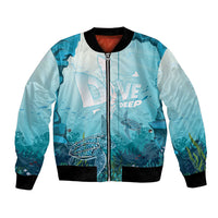 Personalized Dominica Freediving Bomber Jacket Leatherback Sea Turtle Ocean Style