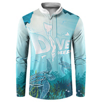 Personalized Dominica Freediving Button Sweatshirt Leatherback Sea Turtle Ocean Style