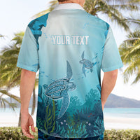 Personalized Dominica Freediving Hawaiian Shirt Leatherback Sea Turtle Ocean Style