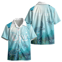 Personalized Dominica Freediving Kid Hawaiian Shirt Leatherback Sea Turtle Ocean Style