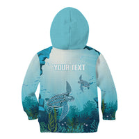 Personalized Dominica Freediving Kid Hoodie Leatherback Sea Turtle Ocean Style