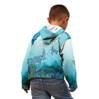 Personalized Dominica Freediving Kid Hoodie Leatherback Sea Turtle Ocean Style