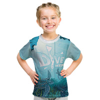 Personalized Dominica Freediving Kid T Shirt Leatherback Sea Turtle Ocean Style