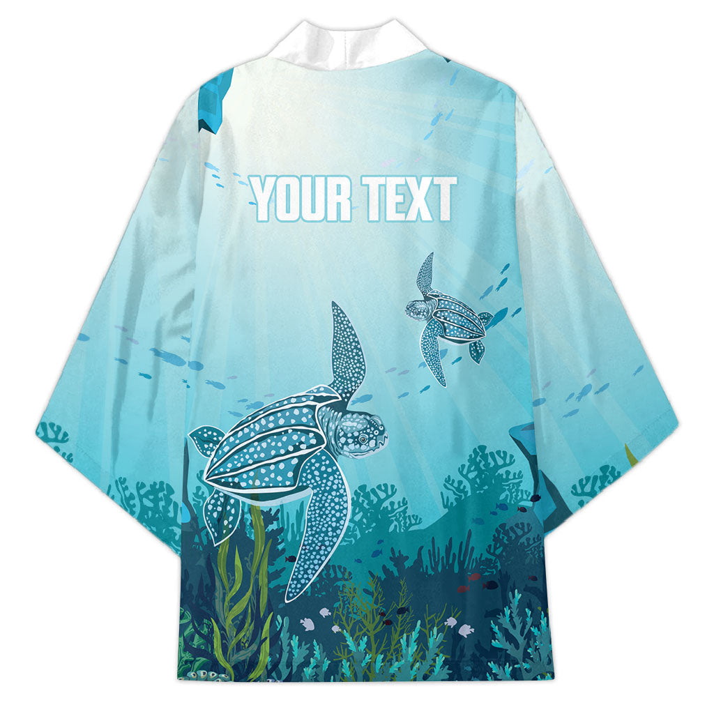 Personalized Dominica Freediving Kimono Leatherback Sea Turtle Ocean Style