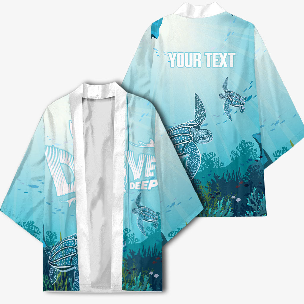 Personalized Dominica Freediving Kimono Leatherback Sea Turtle Ocean Style