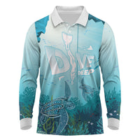 Personalized Dominica Freediving Long Sleeve Polo Shirt Leatherback Sea Turtle Ocean Style