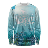 Personalized Dominica Freediving Long Sleeve Shirt Leatherback Sea Turtle Ocean Style