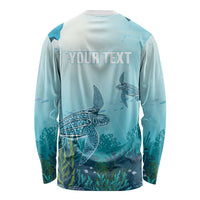 Personalized Dominica Freediving Long Sleeve Shirt Leatherback Sea Turtle Ocean Style