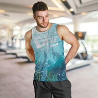 Personalized Dominica Freediving Men Tank Top Leatherback Sea Turtle Ocean Style