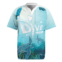 Personalized Dominica Freediving Rugby Jersey Leatherback Sea Turtle Ocean Style