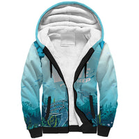 Personalized Dominica Freediving Sherpa Hoodie Leatherback Sea Turtle Ocean Style