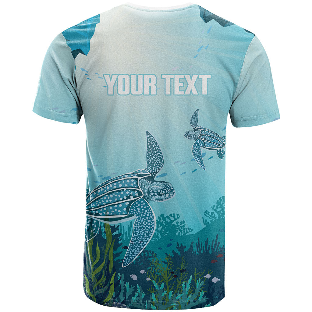 Personalized Dominica Freediving T Shirt Leatherback Sea Turtle Ocean Style