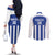Universidad Dominican Republic Football Custom Couples Matching Off The Shoulder Long Sleeve Dress and Long Sleeve Button Shirt 2025 Go Champions - Wonder Print Shop