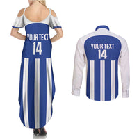 Universidad Dominican Republic Football Custom Couples Matching Summer Maxi Dress and Long Sleeve Button Shirt 2025 Go Champions - Wonder Print Shop